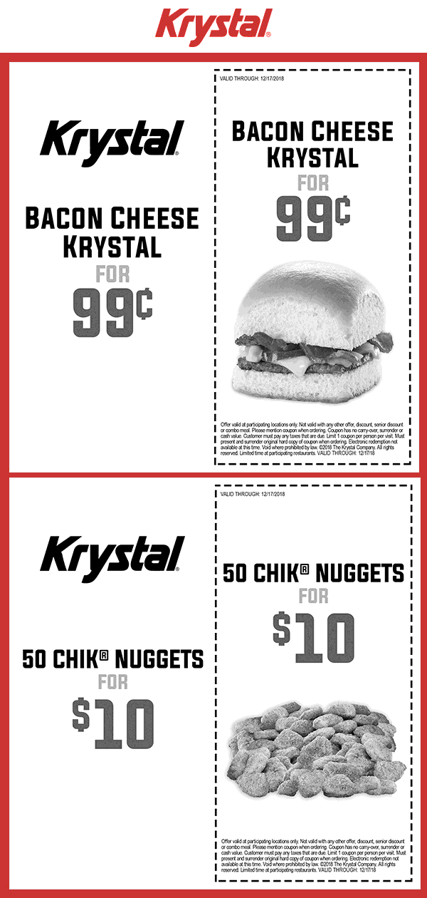 Printable Krystal Coupons