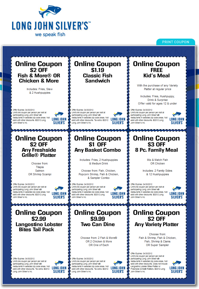 Printable Long John Silvers Coupons