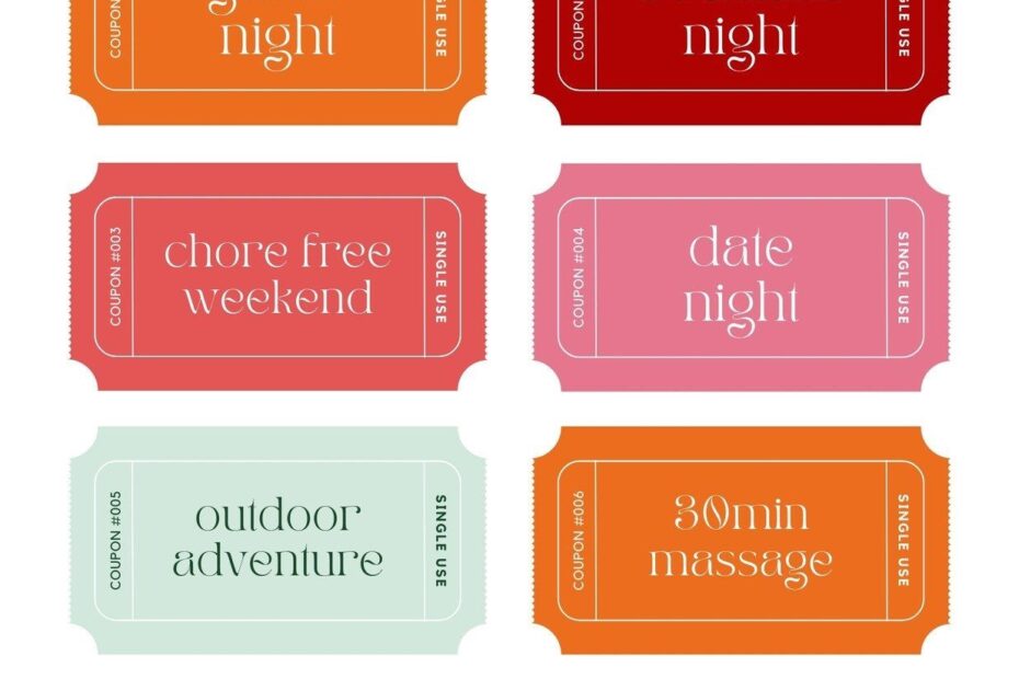 Printable Love Coupons For Valentine 39 s Day Templates By Canva