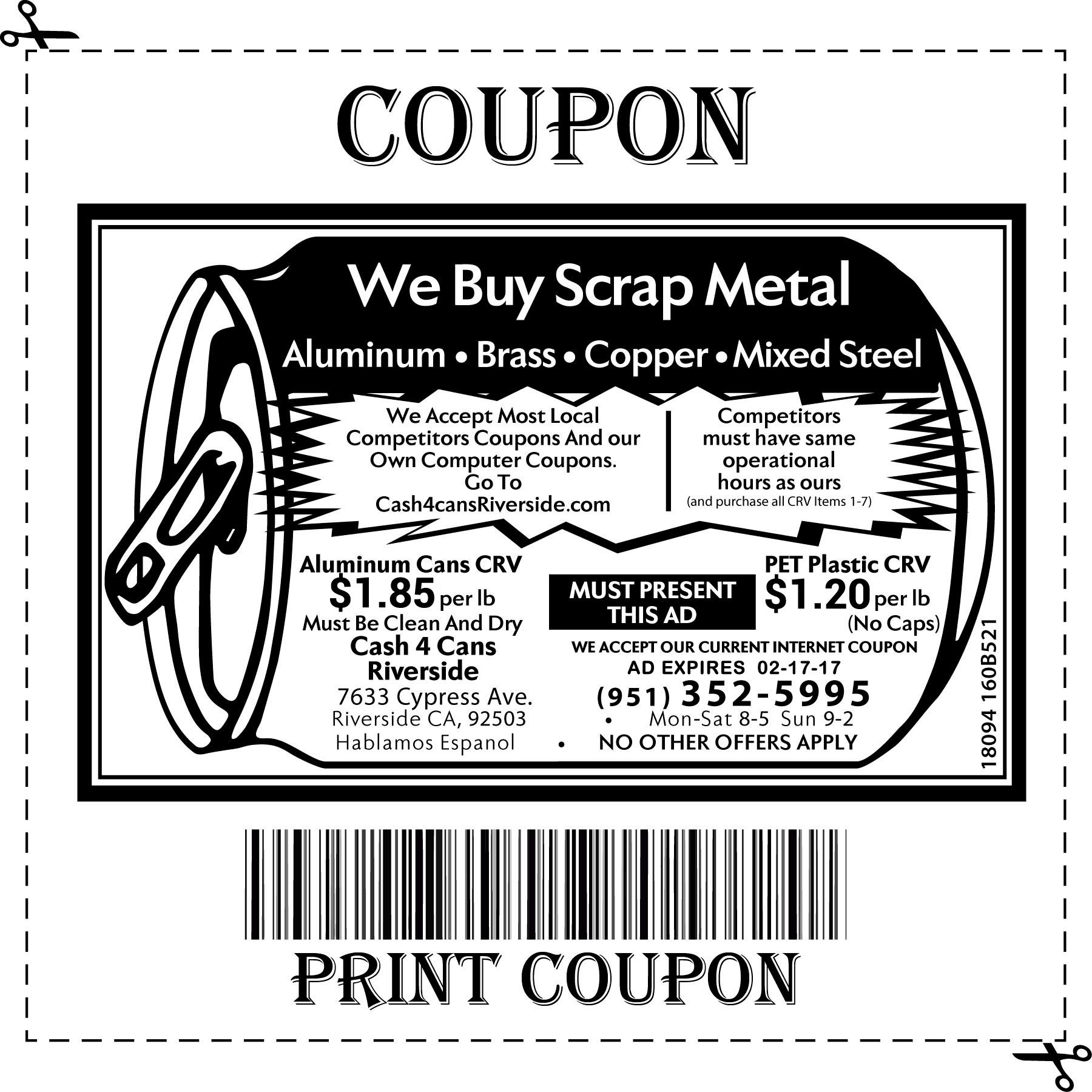Printable Recycling Coupons