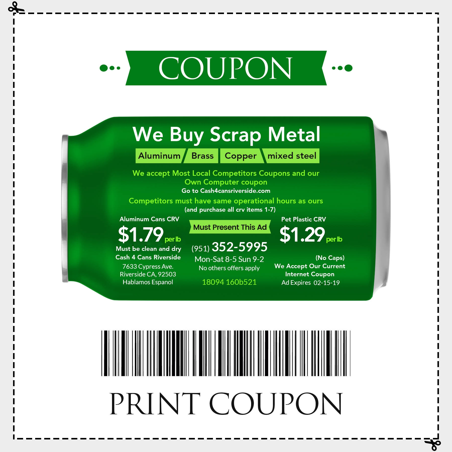 Printable Recycling Coupons