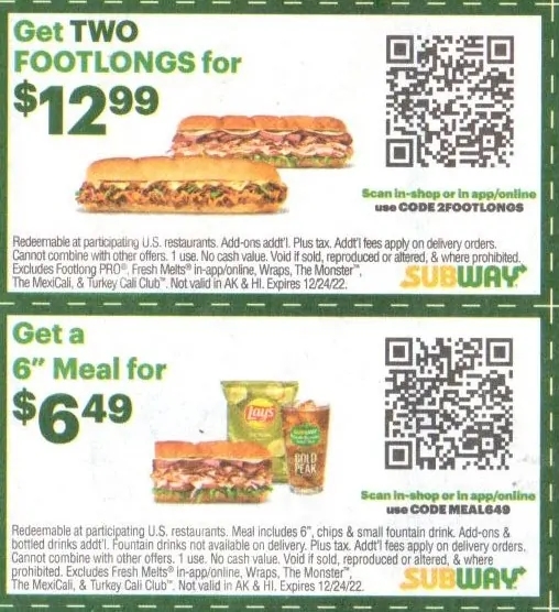 Printable Subway Coupons 2025 Layla Negin