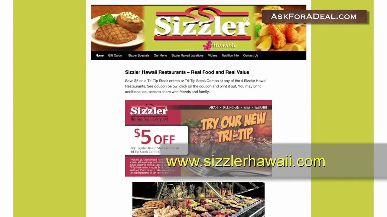Sizzler Coupons Printable