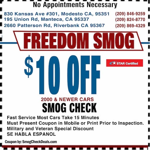 Smog Check With Smog Coupons Manteca