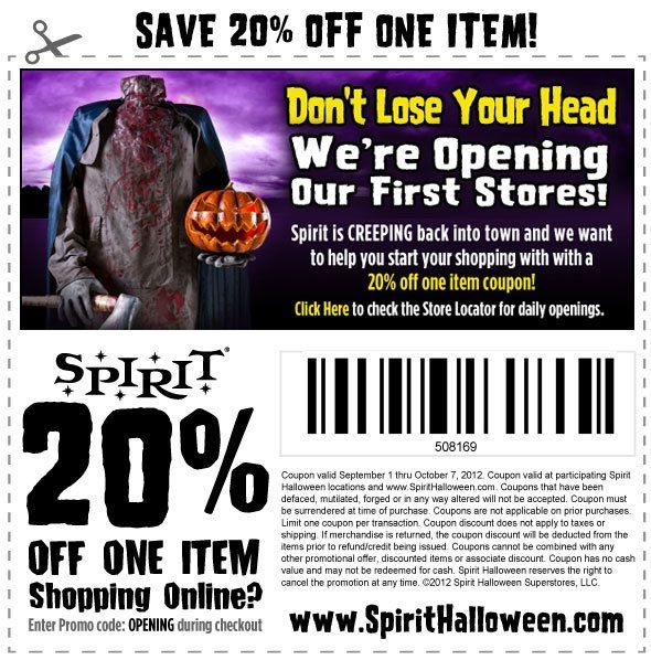Spirit Halloween In Store Printable Coupon Printable Word Searches