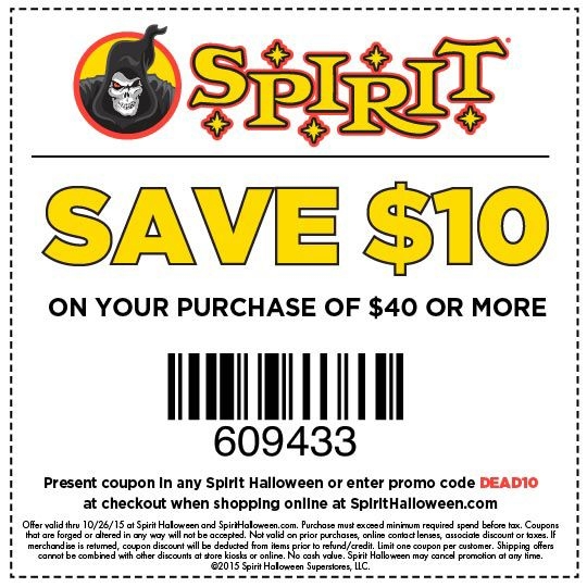 Spirit Halloween Printable Coupon In Store