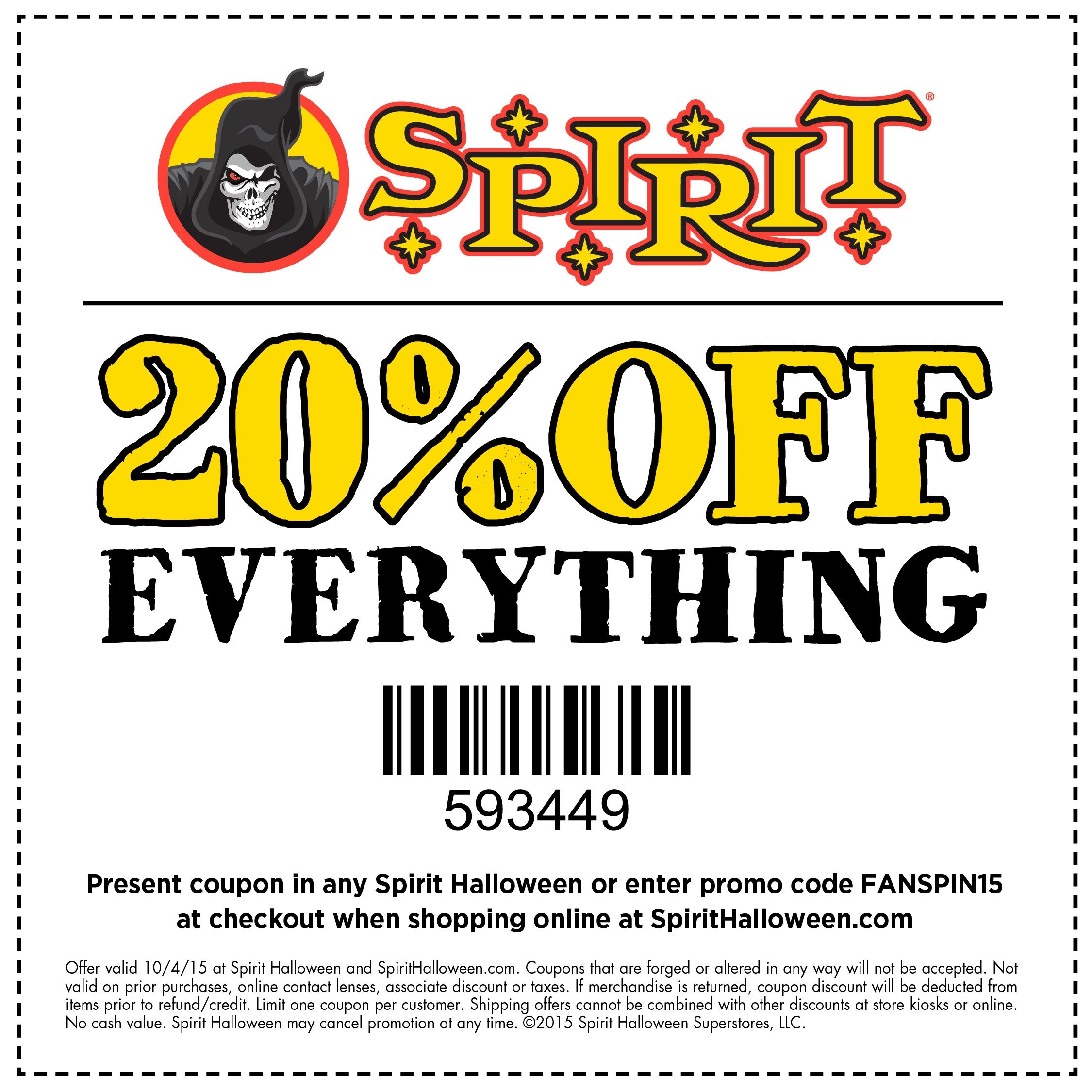 Spirit Halloween Printable Coupon In Store