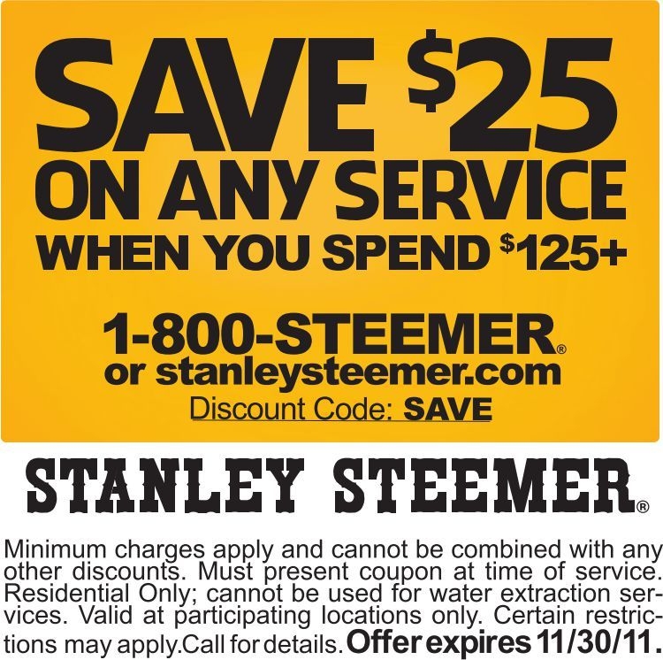 Stanley Steemer Printable Coupon