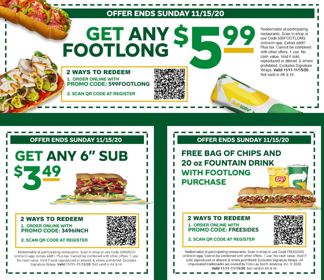 Subway Coupons 2025 Printable Free Elizabeth A Parker