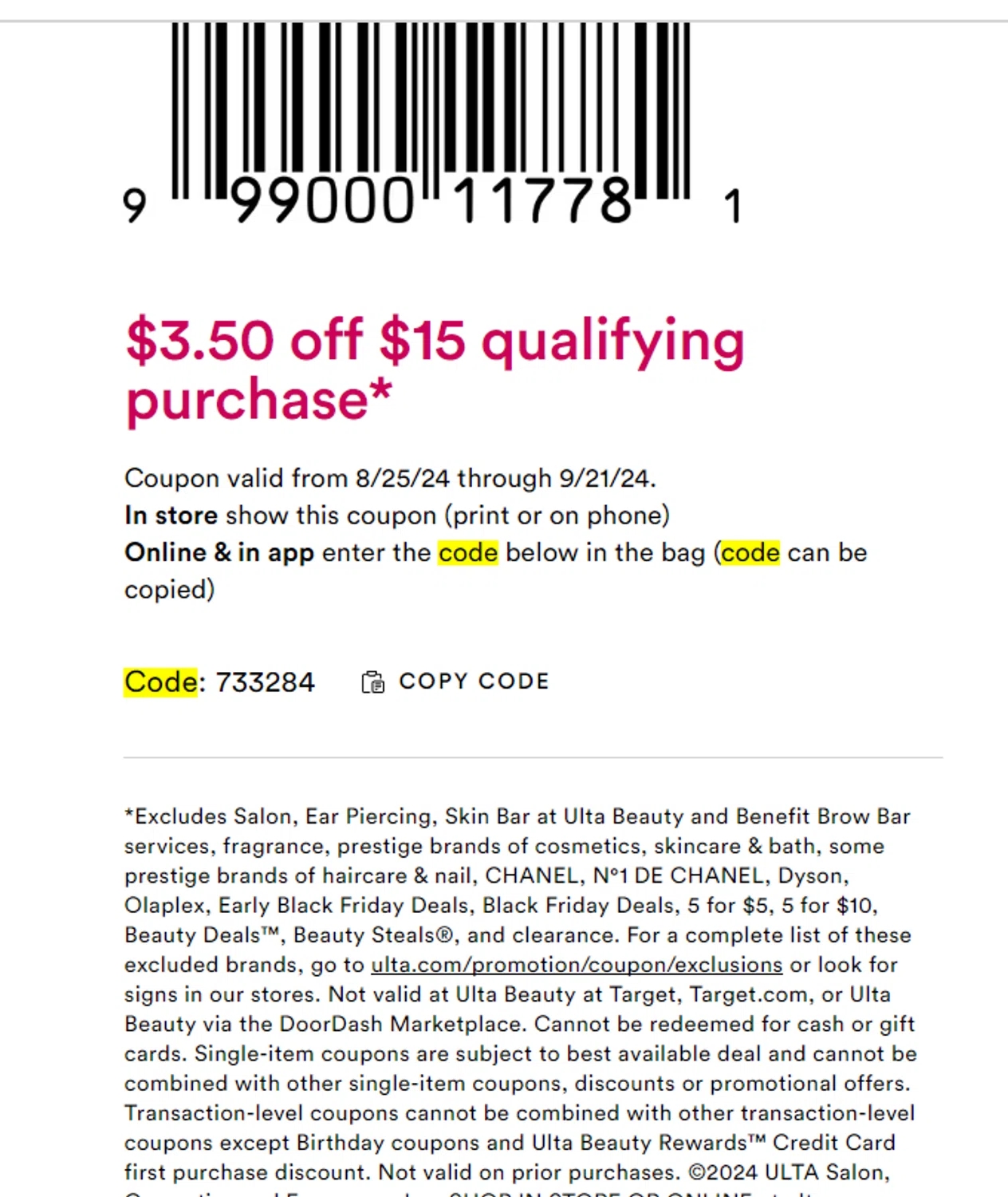 ULTA Coupons 3 Off September 2024 Worksheets Library