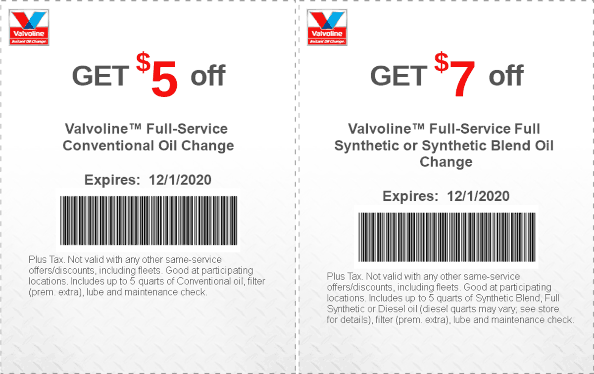 Valvoline Synthetic Oil Change Coupon 2024 Nancy Valerie