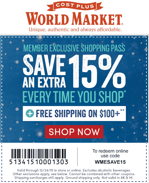World Market Printable Coupon World Market Printable Coupon